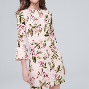 blushing bloom bell sleeve WHBM dress